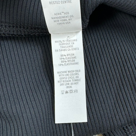 Aerie Offline Womens Fold Over Ribbed Flare Legging Small Black - Picture 12 of 16